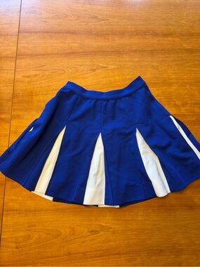 Royal Blue Vintage Cheer skirt with White Inset Panels